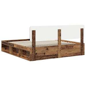 Rám postele Staré dřevo 200 x 200 cm Masivní borové dřevo - obrázek 9