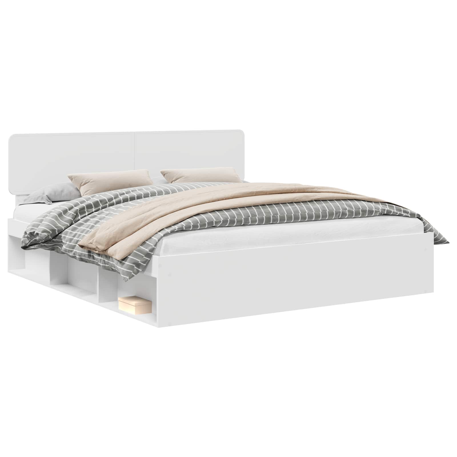 Thumbnail - vidaXL Bettrahmen mit Kopfteil Weiß 180 x 200 cm Massives Kiefernholz