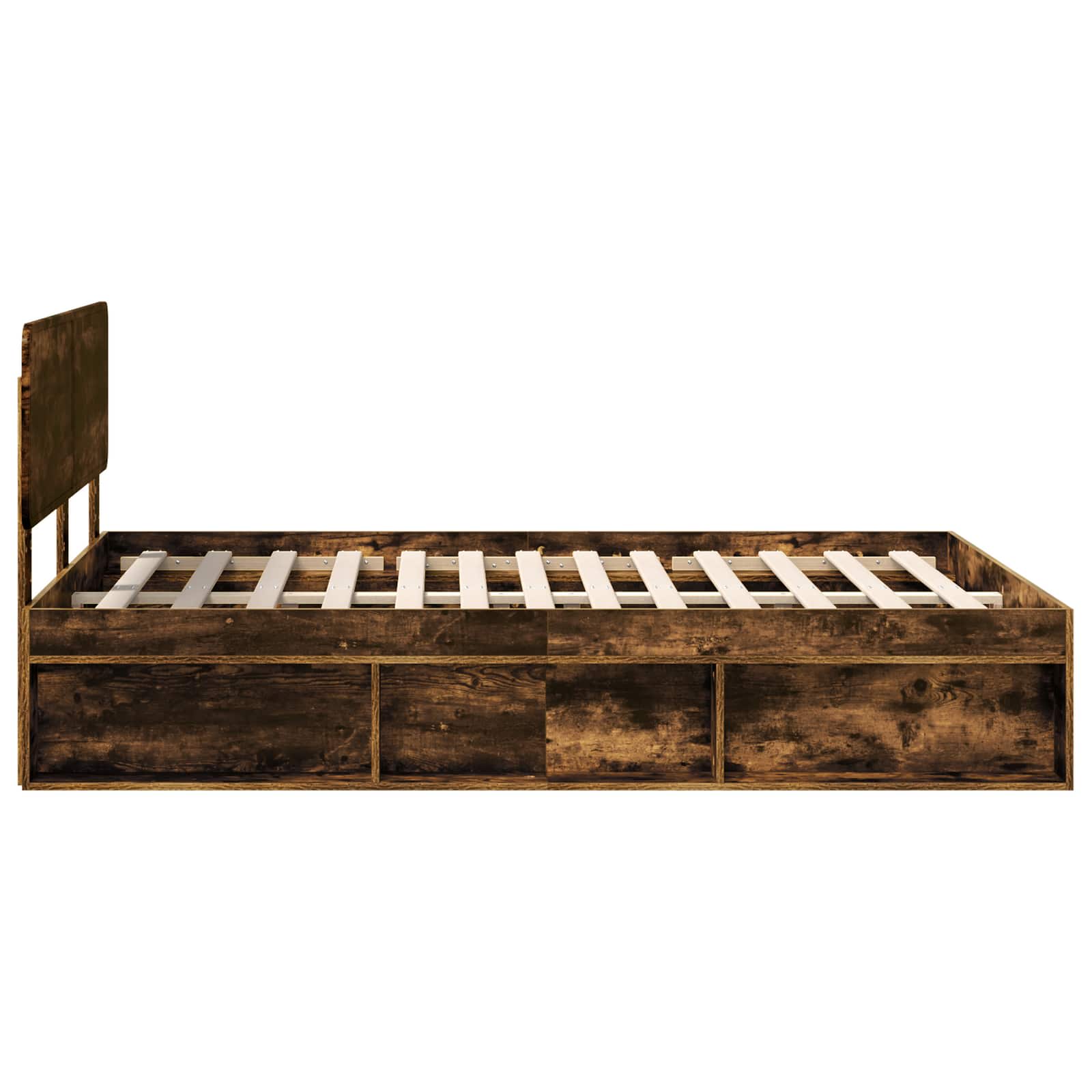 Sengestamme med hodegjerde Røkt eik 160 x 200 cm Massiv furu - Bilde 8