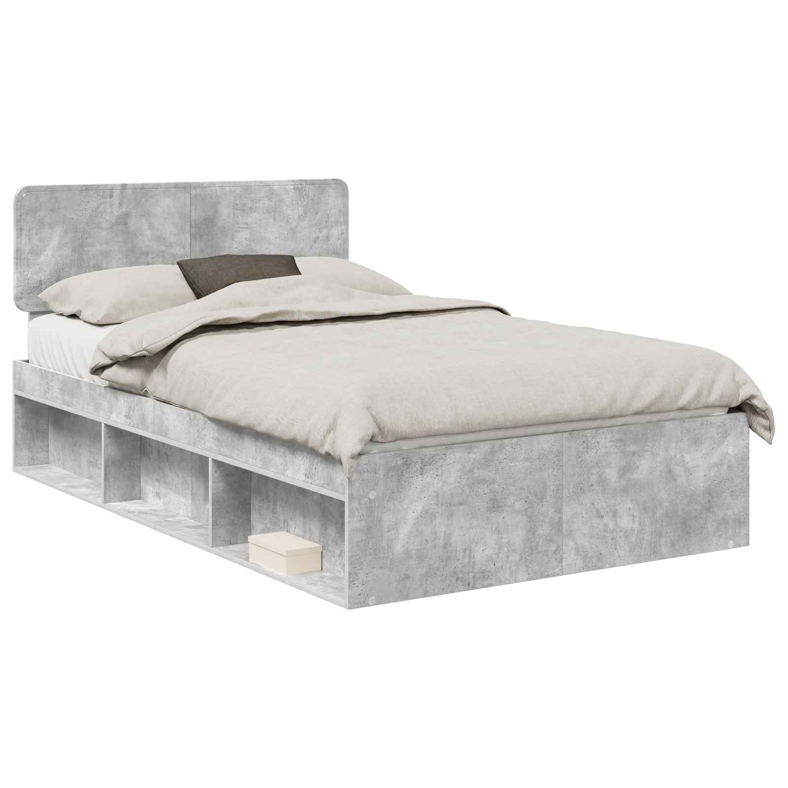 Bedframe Concerte Grijs 135 x 190 cm Massief grenenhout image 2