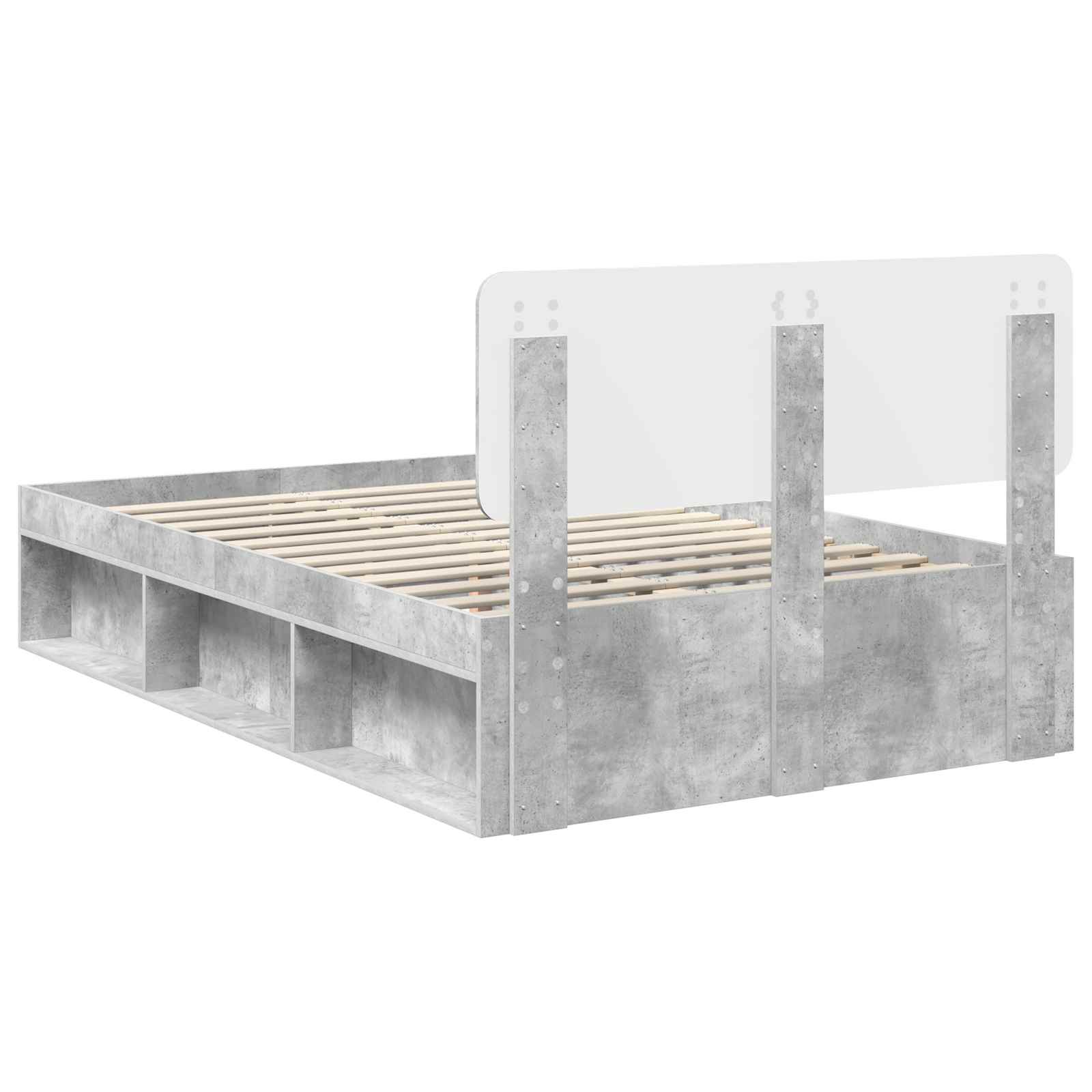 Bedframe Concerte Grijs 135 x 190 cm Massief grenenhout image 9