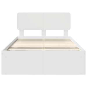 Rám postele s čelo Bílá 120 x 200 cm Masivní borové dřevo - obrázek 7