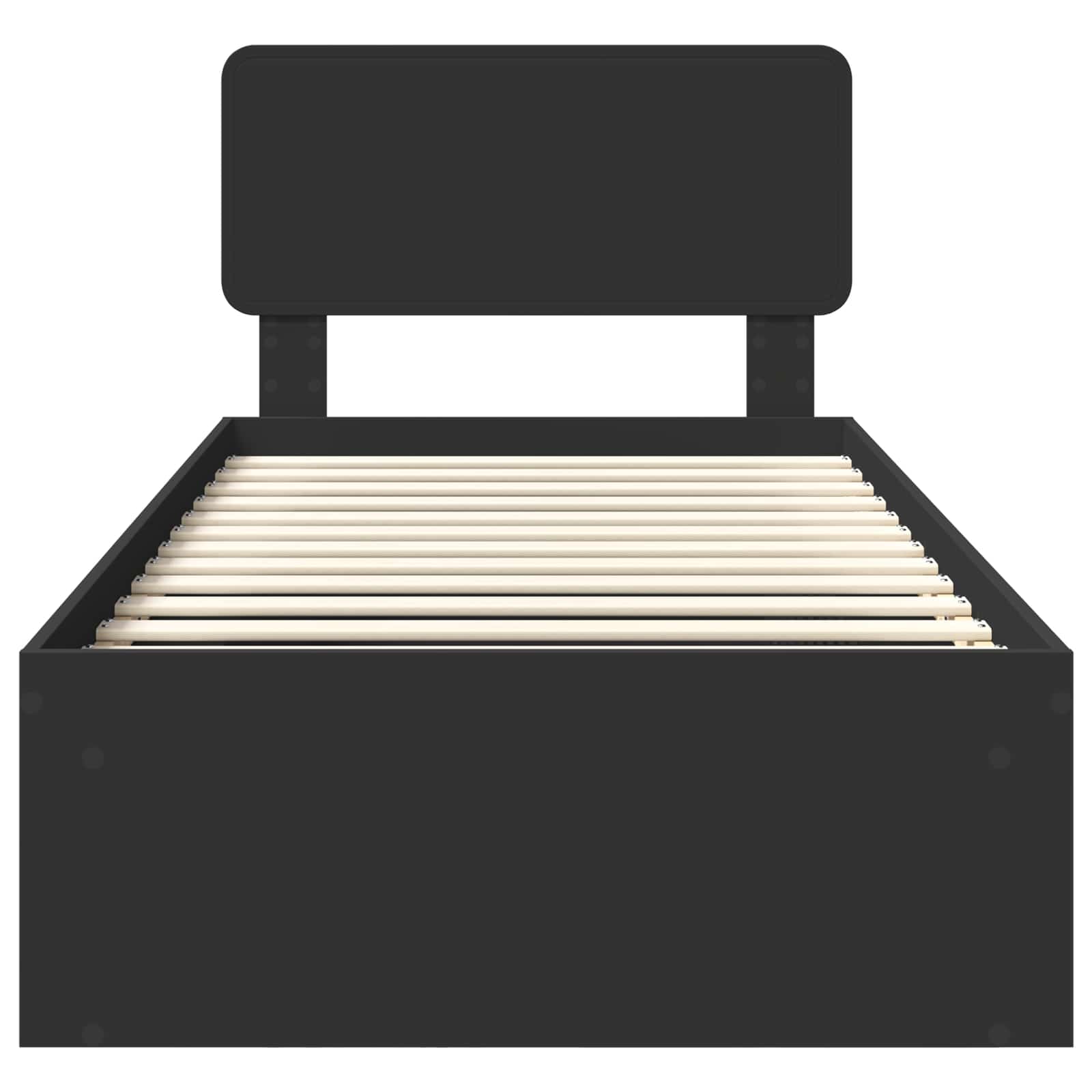 Bedframe met hoofdeinde Zwart 100 x 200 cm Massief grenenhout image 7