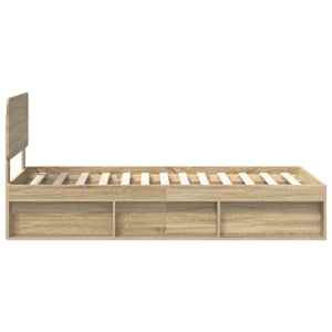 Rám postele s čelo Sonoma dub 75 x 190 cm Masivní borové dřevo - obrázek 8