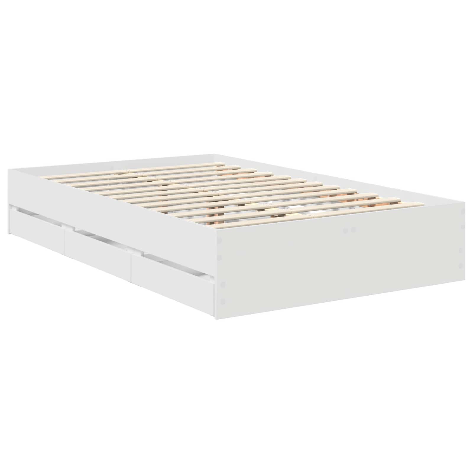 Voodi raam sahtliga peaga Valge 120 x 190 cm Inseneripuit 6 Kõik vajalik sinu aeda ja koju! Voodi raam sahtliga peaga Valge 120 x 190 cm Inseneripuit - Image 6