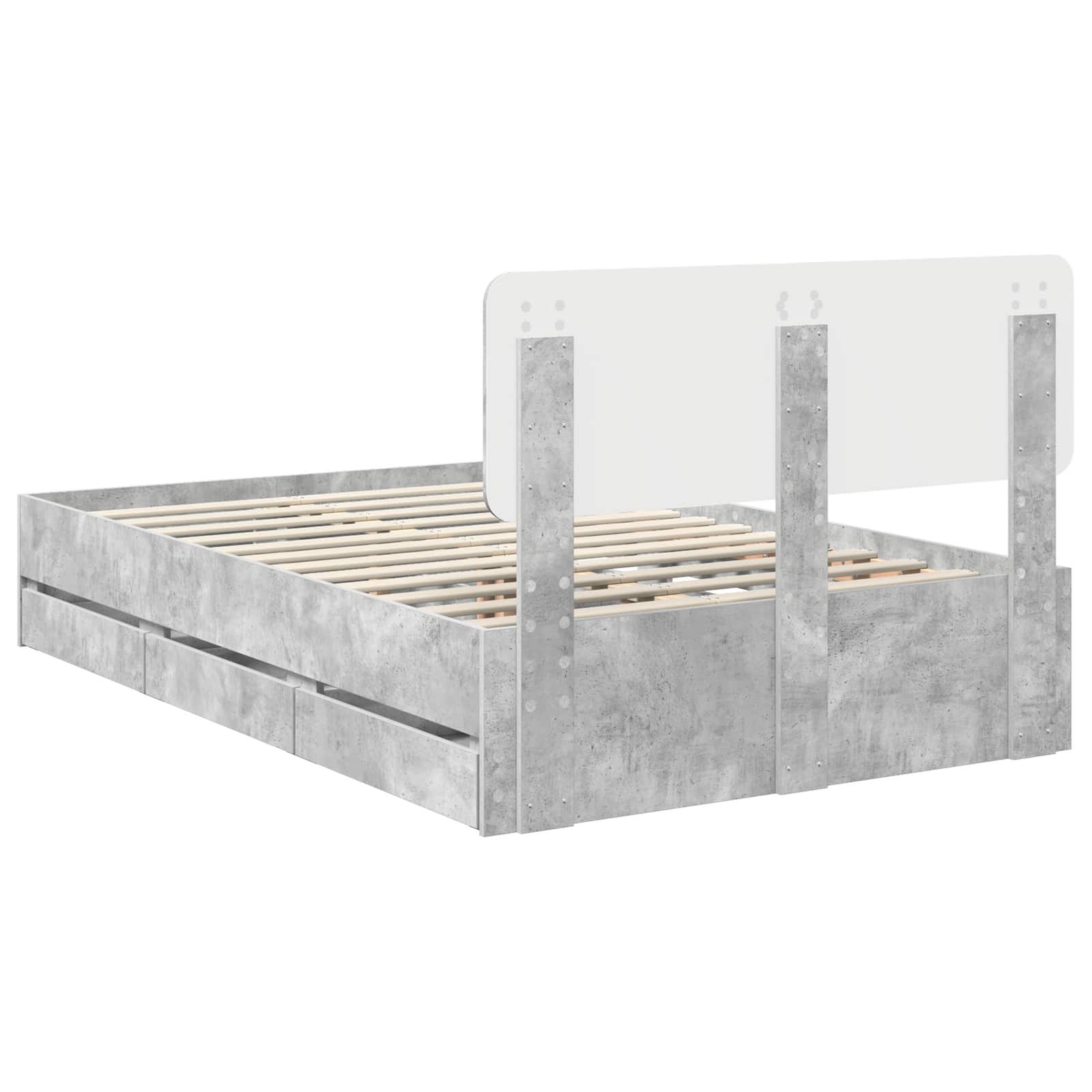 Voodi raam sahtliga peaga Betoonhall 120 x 190 cm Inseneripuit 240 Kõik vajalik sinu aeda ja koju! Voodi raam sahtliga peaga Betoonhall 120 x 190 cm Inseneripuit - Image 10