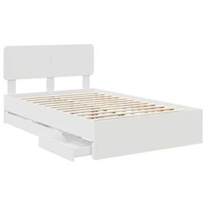Rám postele s čelo Bílý 120 x 200 cm Dřevěný materiál - obrázek 5