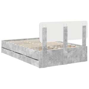 Rám postele s čelo Betonově Šedá 120 x 200 cm Dřevěný materiál - obrázek 10