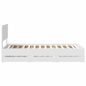 Rám postele s čelo Bílý 100 x 200 cm Dřevěný materiál - obrázek 9