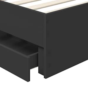 Rám postele s čelo Černý 90 x 190 cm Dřevěný materiál - obrázek 11