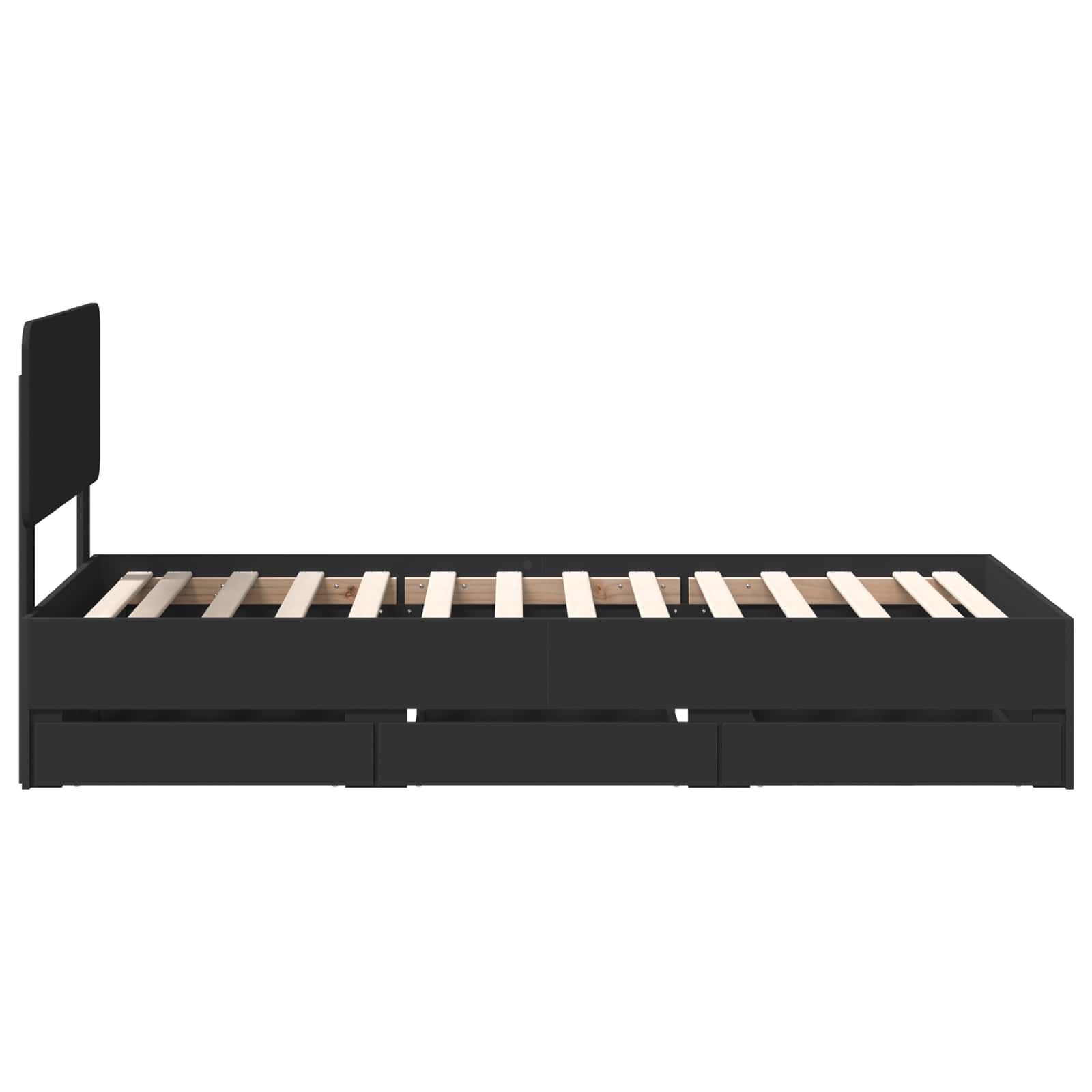 Voodi raam sahtliga peaga Must 90 x 190 cm Inseneripuit 147 Kõik vajalik sinu aeda ja koju! Voodi raam sahtliga peaga Must 90 x 190 cm Inseneripuit - Image 9