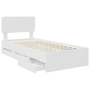 Rám postele s čelo Bílý 90 x 200 cm Dřevěný materiál - obrázek 5