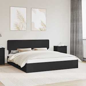 Postel s úložným prostorem Černá 200 x 200 cm kompozitní dřevo - obrázek 1