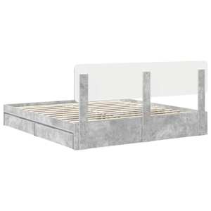 Postel s úložným prostorem s čelo Betonově šedá 200 x 200 cm - obrázek 10