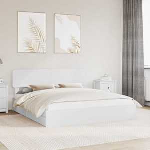 Postel s úložným prostorem Bílá 180 x 200 cm kompozitní dřevo - obrázek 1