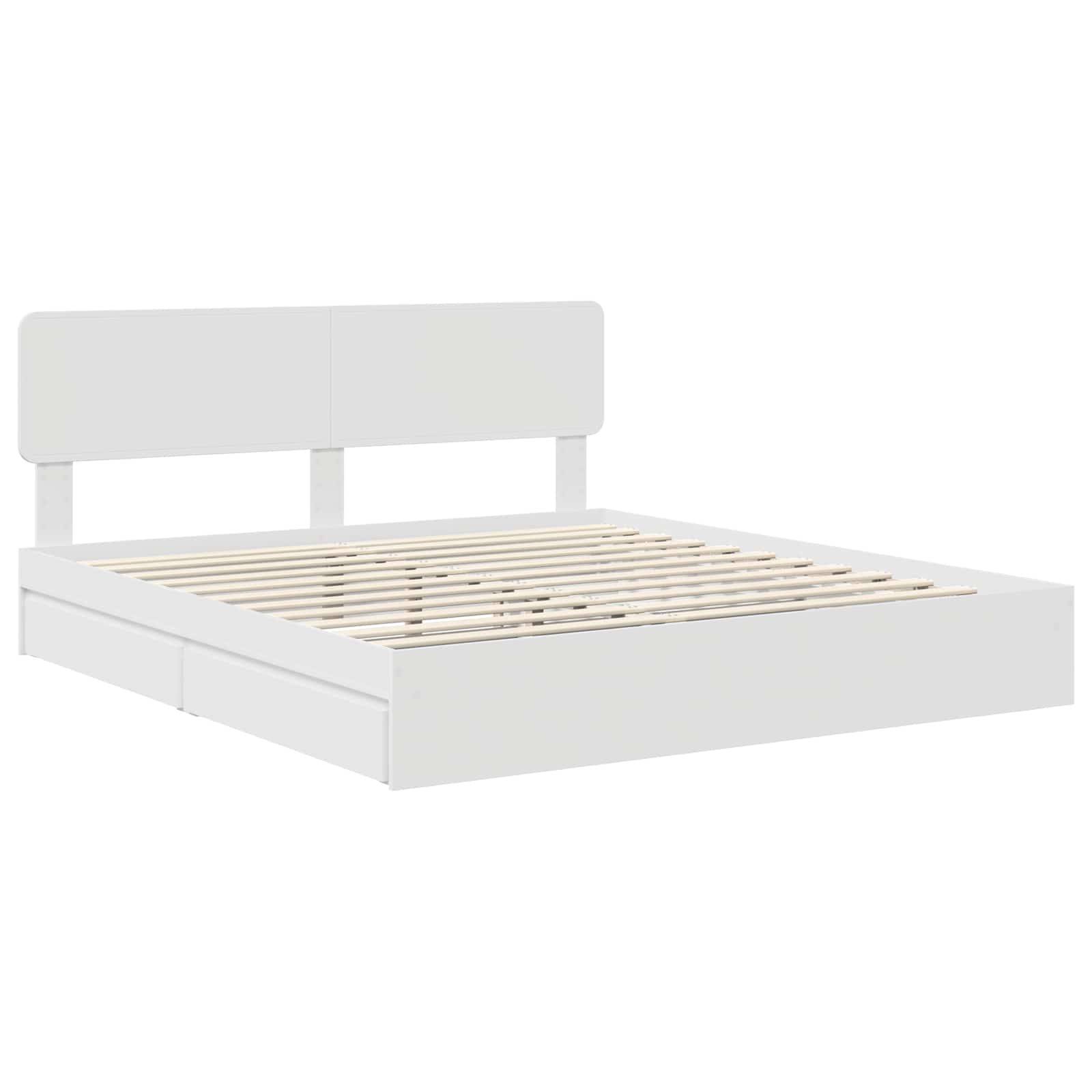 Opslag bed met hoofdeinde Wit 180 x 200 cm Bewerkt hout | luizaXL | Dé meubelwinkel voor elk interieur Opslag bed met hoofdeinde Wit 180 x 200 cm Bewerkt hout - Afbeelding 4