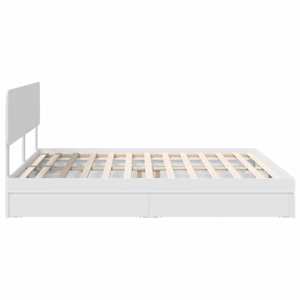 Postel s úložným prostorem Bílá 180 x 200 cm kompozitní dřevo - obrázek 9