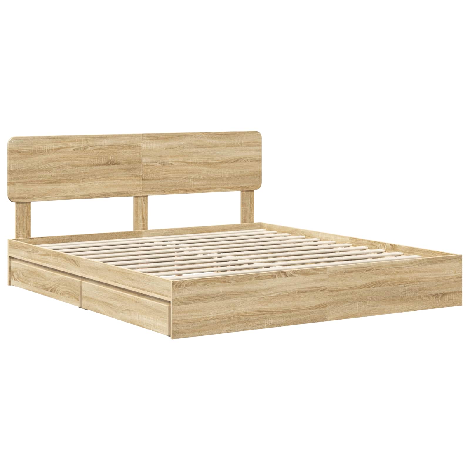 Opslag bed met lade Sonoma Eiken 180 x 200 cm Bewerkt hout | luizaXL | Dé meubelwinkel voor elk interieur Opslag bed met lade Sonoma Eiken 180 x 200 cm Bewerkt hout - Afbeelding 4