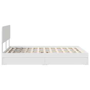 Postel s úložným prostorem Bílá 160 x 200 cm kompozitní dřevo - obrázek 9