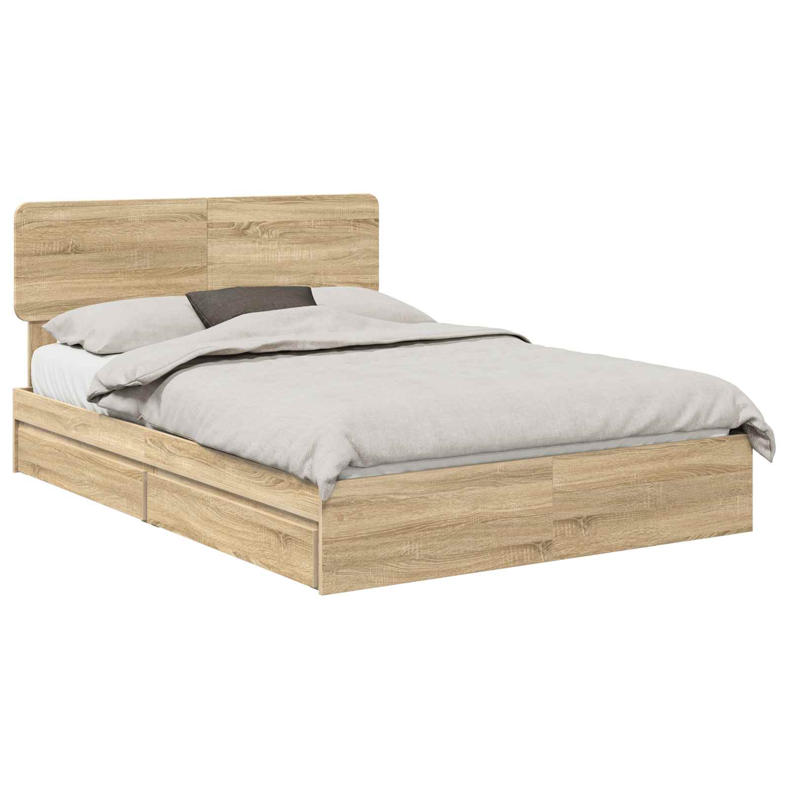 Opslag bed met lade Sonoma Eiken 160 x 200 cm Bewerkt hout | luizaXL | Dé meubelwinkel voor elk interieur Opslag bed met lade Sonoma Eiken 160 x 200 cm Bewerkt hout - Afbeelding 2