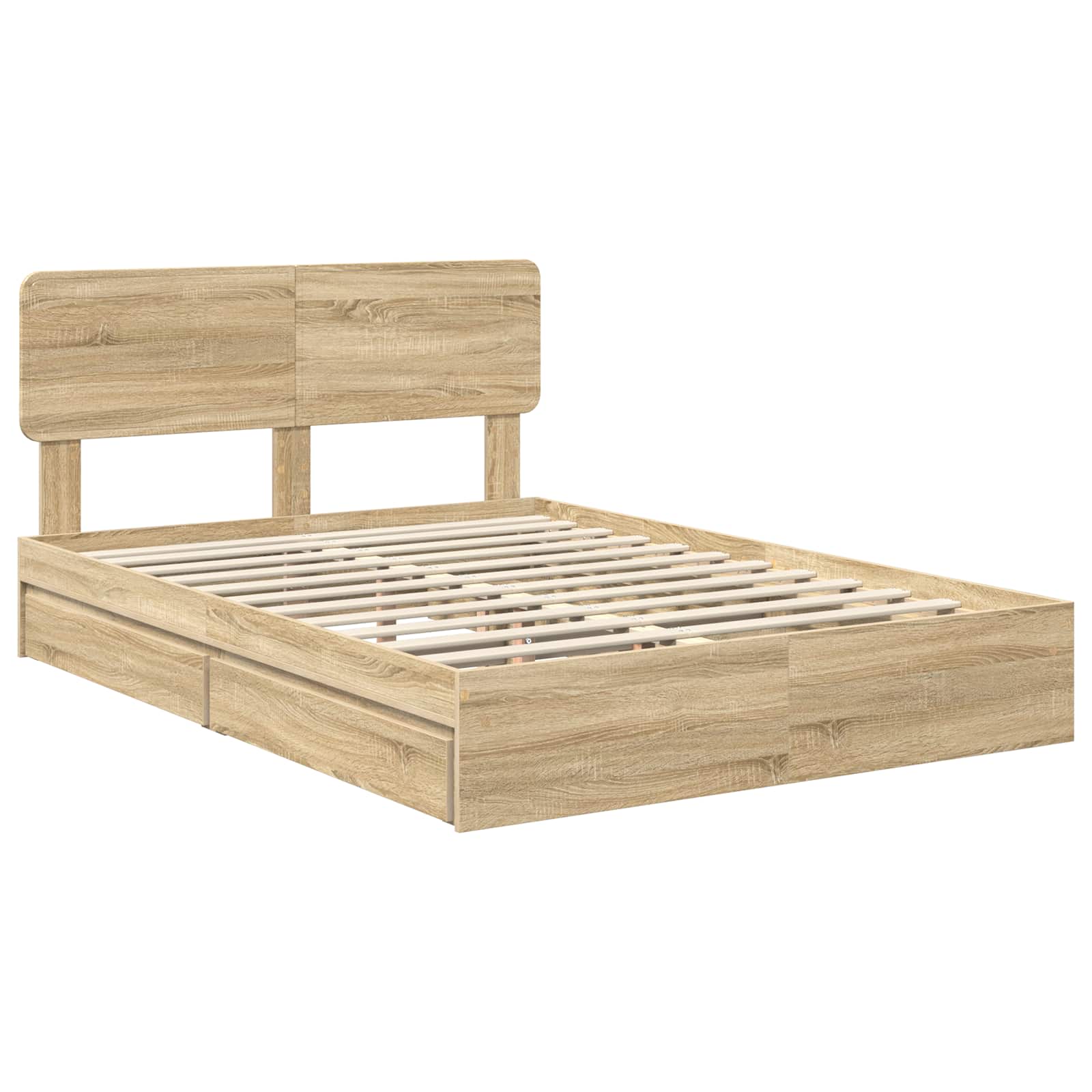 Opslag bed met lade Sonoma Eiken 160 x 200 cm Bewerkt hout | luizaXL | Dé meubelwinkel voor elk interieur Opslag bed met lade Sonoma Eiken 160 x 200 cm Bewerkt hout - Afbeelding 4