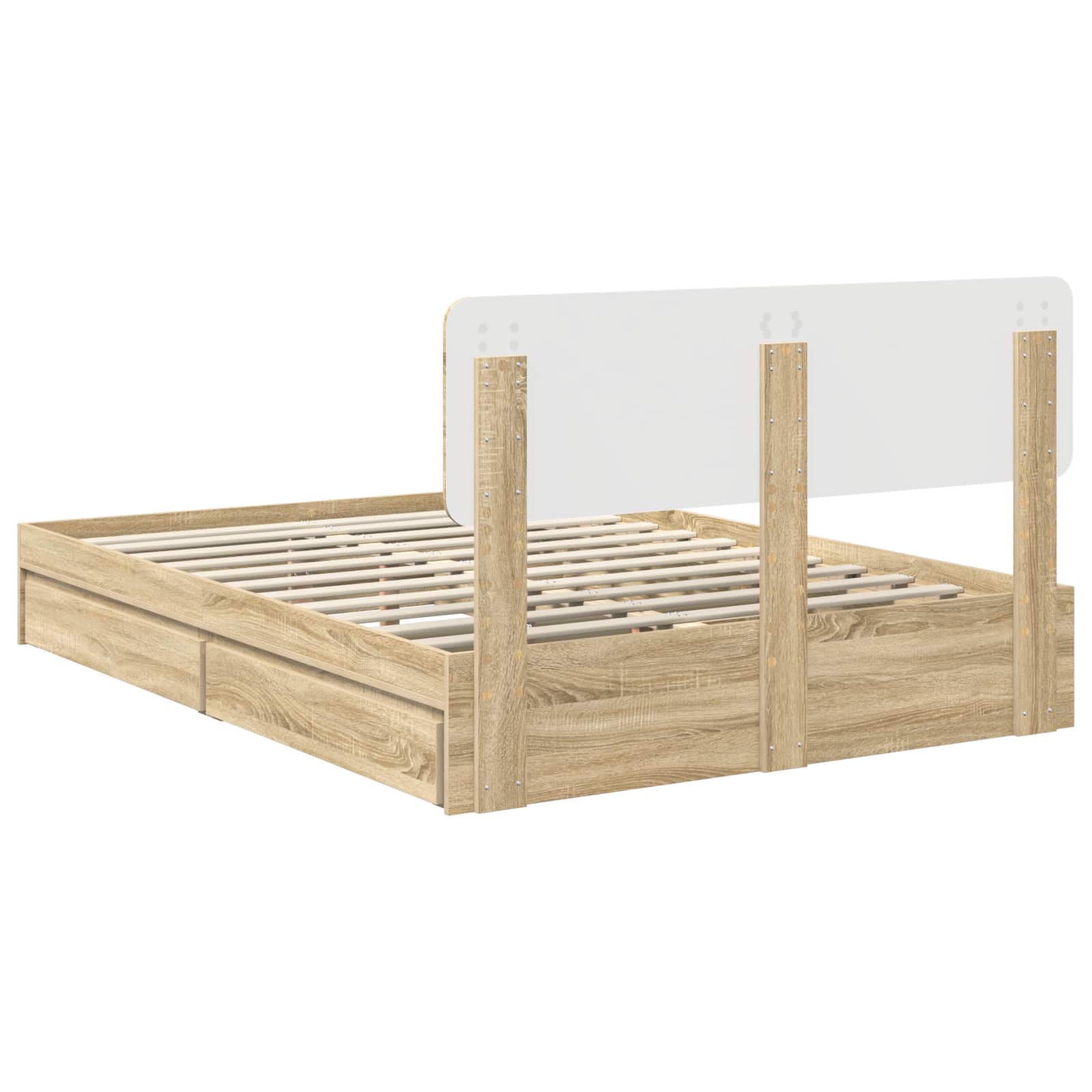 Opslag bed met lade Sonoma Eiken 160 x 200 cm Bewerkt hout | luizaXL | Dé meubelwinkel voor elk interieur Opslag bed met lade Sonoma Eiken 160 x 200 cm Bewerkt hout - Afbeelding 10