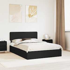 Postel s úložným prostorem Černá 150 x 200 cm kompozitní dřevo - obrázek 1