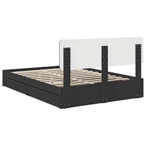 Postel s úložným prostorem Černá 150 x 200 cm kompozitní dřevo - obrázek 10