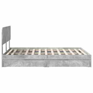 Postel s úložným prostorem s čelo Betonově šedá 140 x 190 cm - obrázek 9