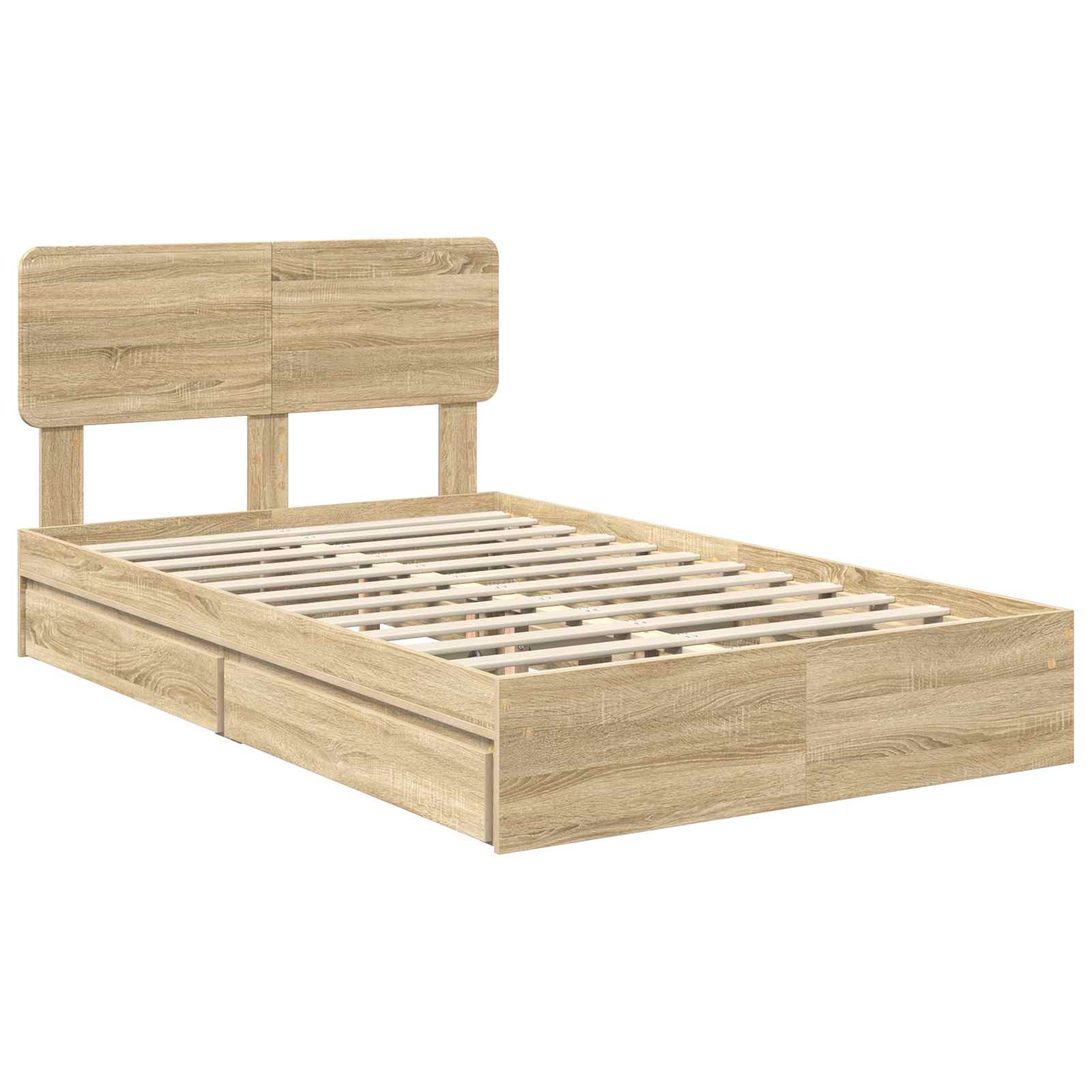 Opslag bed met lade Sonoma Eiken 135 x 190 cm Bewerkt hout | luizaXL | Dé meubelwinkel voor elk interieur Opslag bed met lade Sonoma Eiken 135 x 190 cm Bewerkt hout - Afbeelding 4