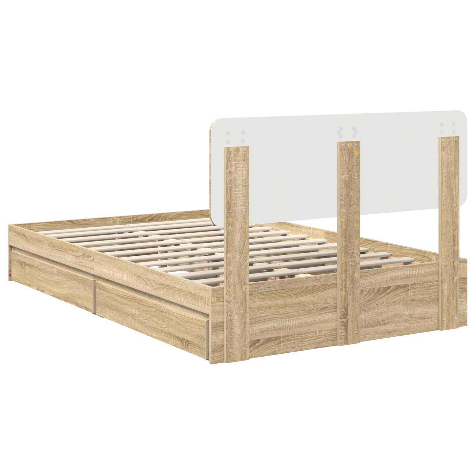Opslag bed met lade Sonoma Eiken 135 x 190 cm Bewerkt hout | luizaXL | Dé meubelwinkel voor elk interieur Opslag bed met lade Sonoma Eiken 135 x 190 cm Bewerkt hout - Afbeelding 10