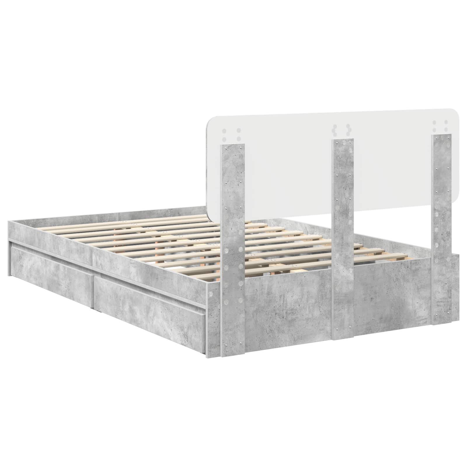 Laos voodi peaga sahtliga Betoonhall 135 x 190 cm Tehispuit 10 Kõik vajalik sinu aeda ja koju! Laos voodi peaga sahtliga Betoonhall 135 x 190 cm Tehispuit - Image 10