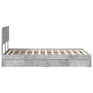 Postel s úložným prostorem s čelo Betonově šedá 135 x 190 cm - obrázek 9
