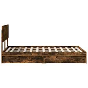 Postel s úložným prostorem s čelo Kouřový dub 135 x 190 cm - obrázek 9