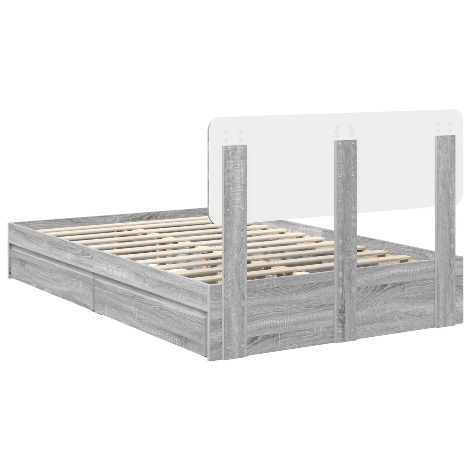 Laos voodi peaga sahtliga Hall Sonoma 120 x 200 cm Tehispuit 10 Kõik vajalik sinu aeda ja koju! Laos voodi peaga sahtliga Hall Sonoma 120 x 200 cm Tehispuit - Image 10