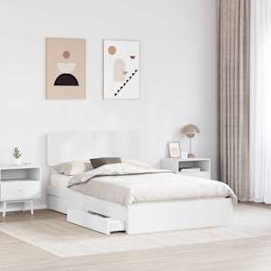 Postel s úložným prostorem Bílá 120 x 190 cm kompozitní dřevo - obrázek 3