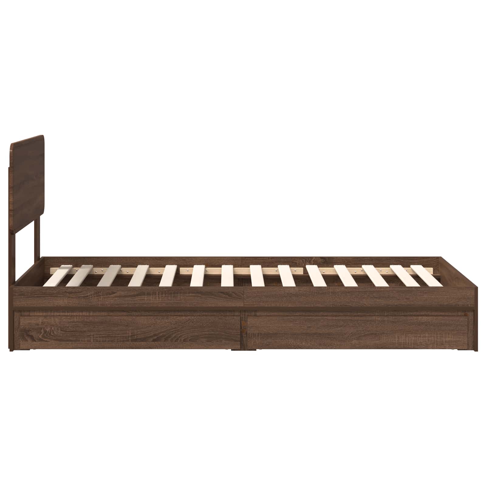 Laos voodi peaga sahtliga Pruun tamme 100 x 200 cm Tehispuit 9 Kõik vajalik sinu aeda ja koju! Laos voodi peaga sahtliga Pruun tamme 100 x 200 cm Tehispuit - Image 9