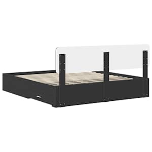 Rám postele s čelo Černá 200 x 200 cm kompozitní dřevo - obrázek 10