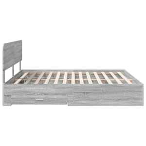 Rám postele s čelo Šedá Sonoma 200 x 200 cm kompozitní dřevo - obrázek 9
