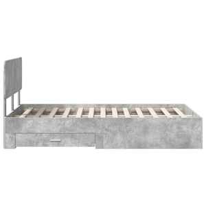 Rám postele s čelo Betonově šedá 135 x 190 cm kompozitní dřevo - obrázek 9
