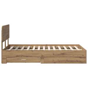 Rám postele s čelo Artisanový dub 135 x 190 cm kompozitní dřevo - obrázek 9