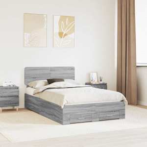 Konstrukcija postelje Siva Sonoma 120 x 200 cm Konstruiran les
