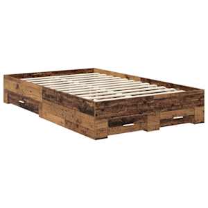 Rám postele s čelo Staré dřevo 120 x 200 cm kompozitní dřevo - obrázek 6