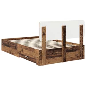 Rám postele s čelo Staré dřevo 120 x 200 cm kompozitní dřevo - obrázek 10