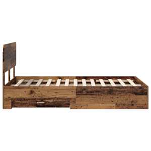 Rám postele s čelo Staré dřevo 120 x 200 cm kompozitní dřevo - obrázek 9