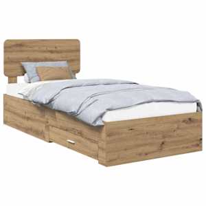 Rám postele s čelo Artisanový dub 90 x 190 cm kompozitní dřevo - obrázek 2