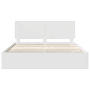 Rám postele s čelo Bílá 200 x 200 cm Masivní borové dřevo - obrázek 7