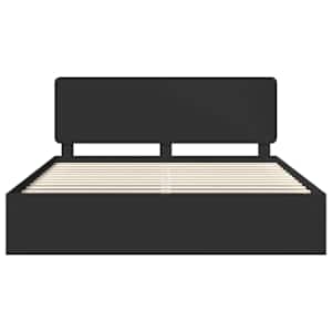 Rám postele s čelo Černá 200 x 200 cm Masivní borové dřevo - obrázek 7