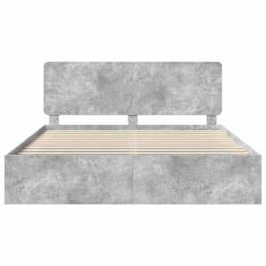 Rám postele s čelo Beton 200 x 200 cm Masivní borové dřevo - obrázek 7
