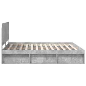 Rám postele s čelo Beton 200 x 200 cm Masivní borové dřevo - obrázek 8